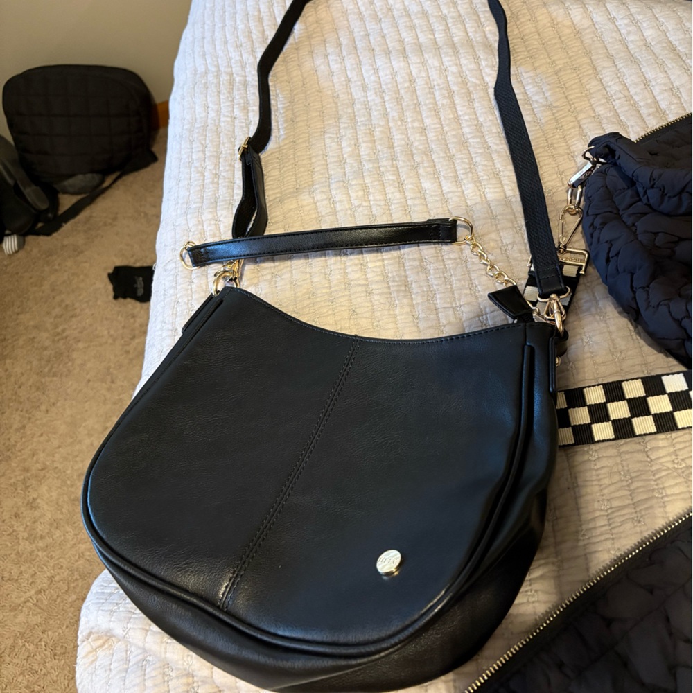 BLACK Modern and Chic Marissa Saddle Bag